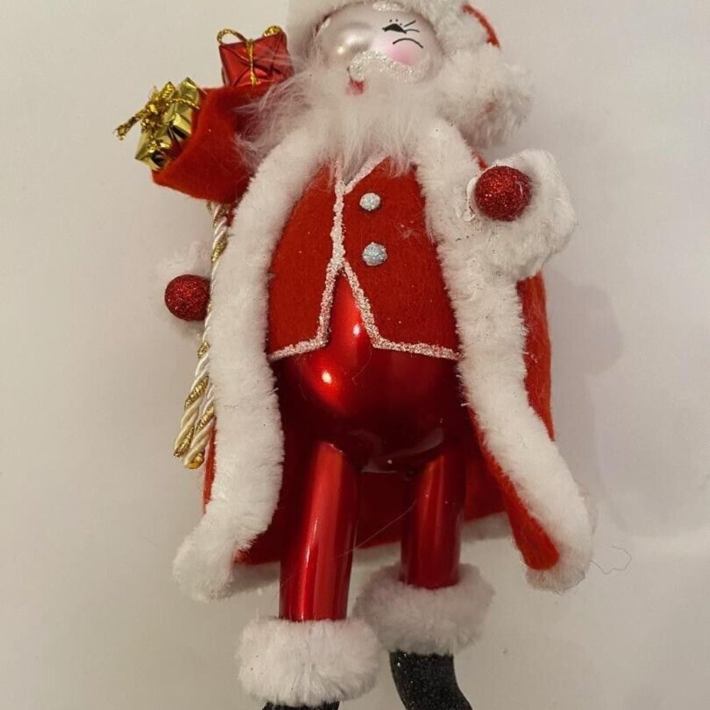 DE CARLINI Santa Fashionista Christmas Ornament
